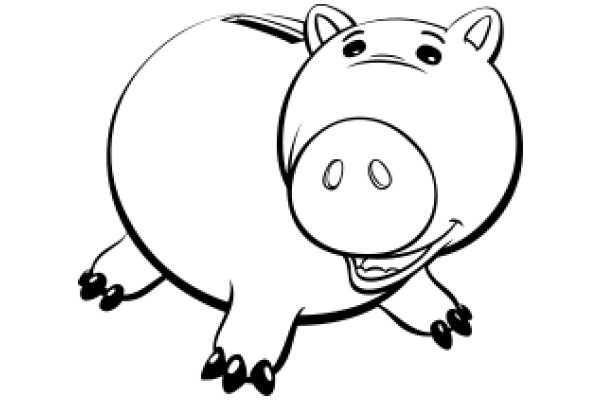 A Whimsical Illustration of a Piggy Bank with a Smile