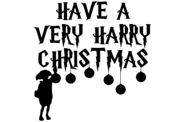 Wishing You a Very Merry Christmas: A Silhouette of a Figure Holding Christmas Ornaments