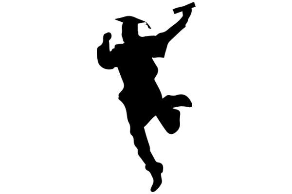 Celebrating Graduation: A Silhouette of a Graduate in Motion