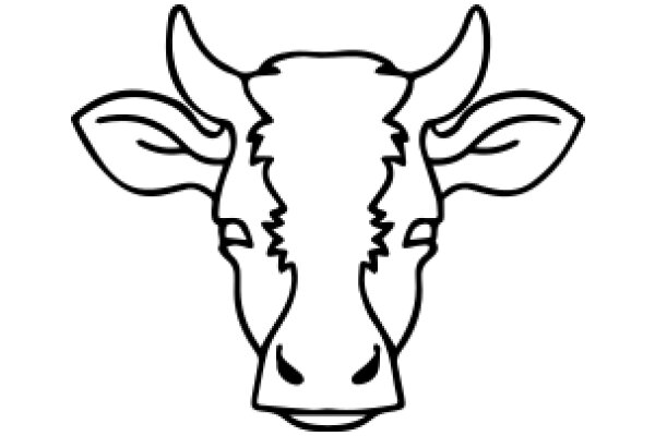 A Minimalist Line Drawing of a Bull's Head