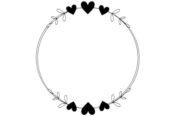 Illustration of a Heart-Adorned Wreath