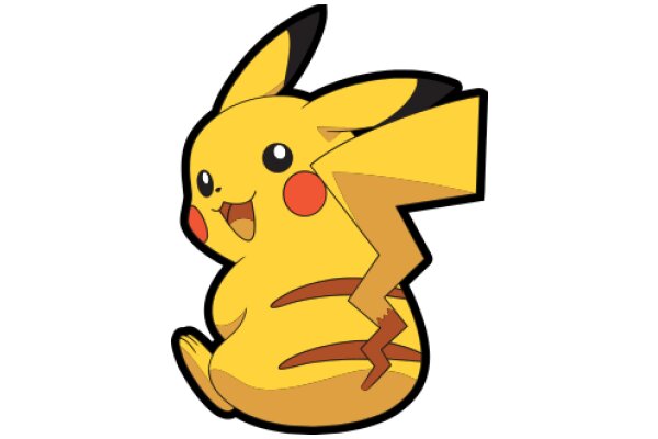 Pikachu's Playful Pose: A Cartoon Character's Charming Display of Joy