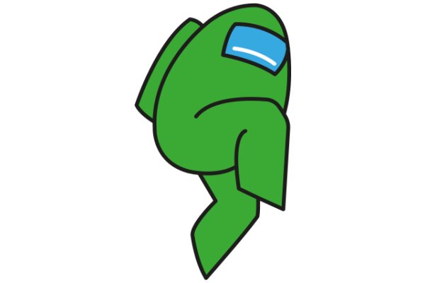 Vibrant Green Character with a Blue Helmet