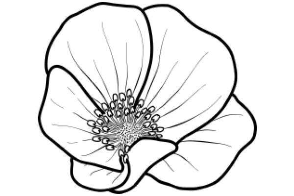 Simplistic Line Drawing of a Flower