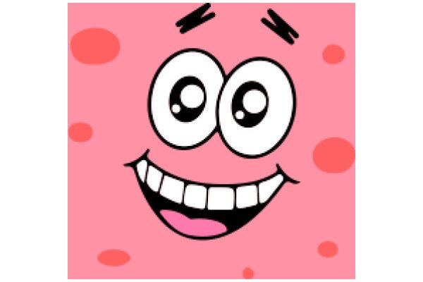 A Playful Pink Character with a Big Smile and Eyes