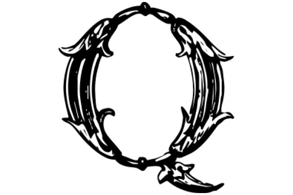 Stylized Artwork of a Circular Wreath with Decorative Elements