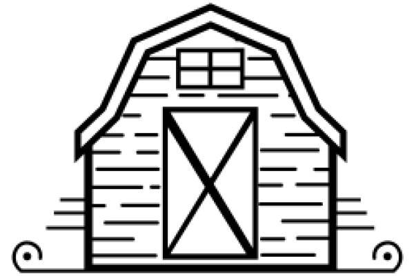 Simplistic Line Drawing of a Barn