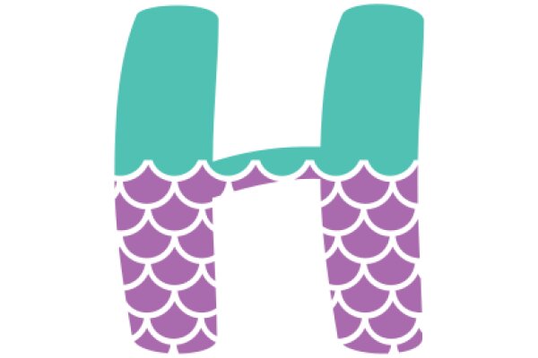 Stylized Letter 'H' with a Purple and Green Design