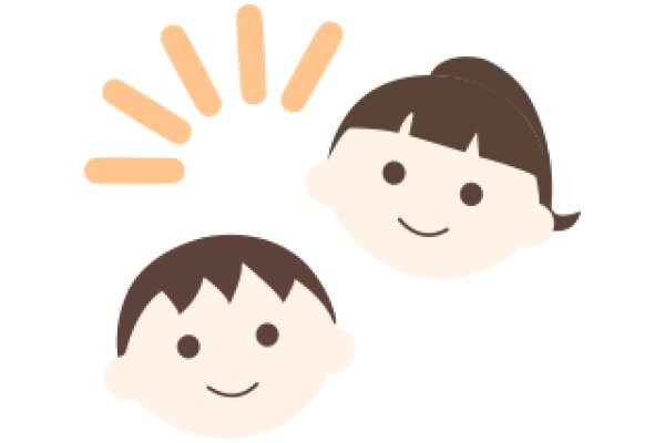 A Digital Illustration of a Smiling Child and a Smiling Emoji-like Character