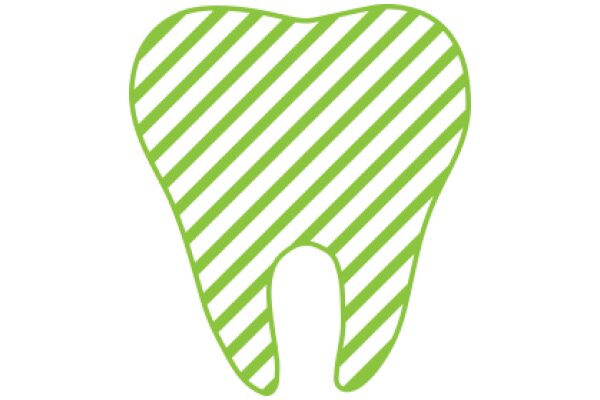 Simplistic Green and White Striped Tooth Icon