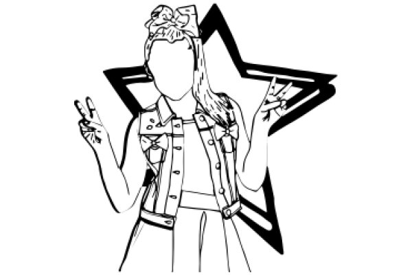 Stylized Illustration of a Person with a Starburst Background