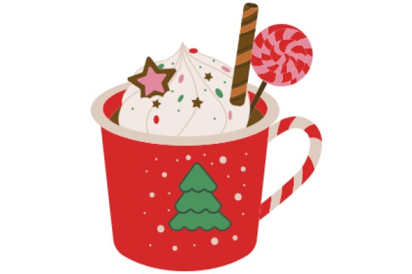 A Festive Cup of Cocoa with a Christmas Tree Topper