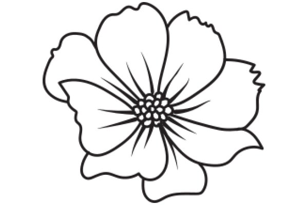 Stylized Flower Line Art