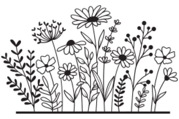 Floral Illustration: A Collection of Flowers and Plants