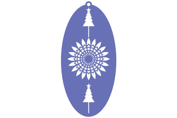 A Purple Christmas Decoration with a Tree and Flower Design