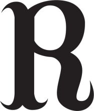 Stylized Letter 'R' in Black on White Background