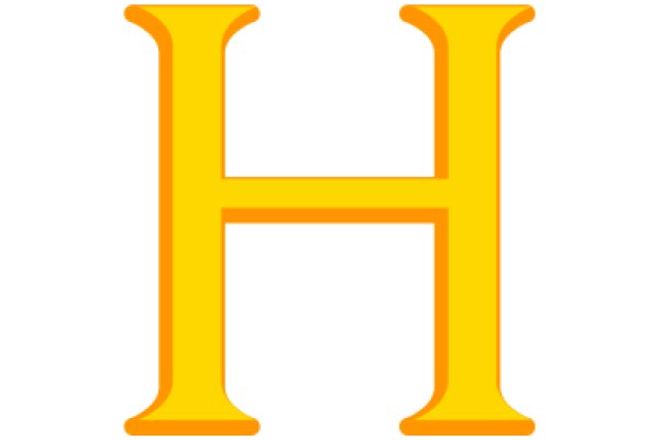 Simplistic Yellow Letter 'H' on a White Background