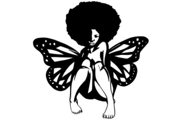 Silhouette of a Butterfly and a Woman