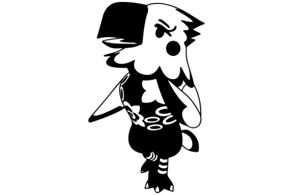 Stylized Cartoon Character: ABird-like Creature with a Hat and a Flower Design