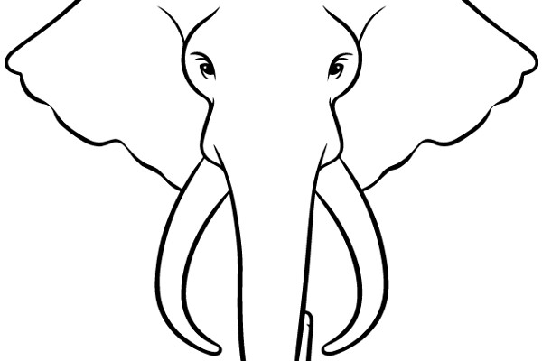 A Simple Line Drawing of an Elephant