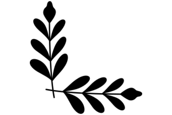 Simplistic Black Silhouette of a Plant