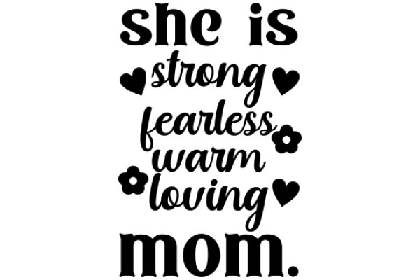 Empowerment Quote: She is Strong, Fearless, Warm, and Loving Mom.