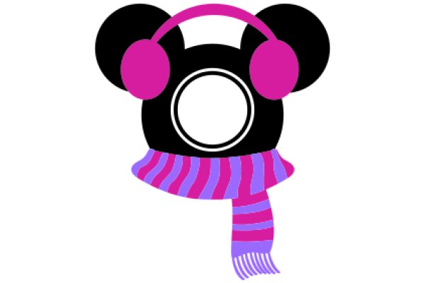 Stylish Mickey Mouse Earphones with a Pink Scarf