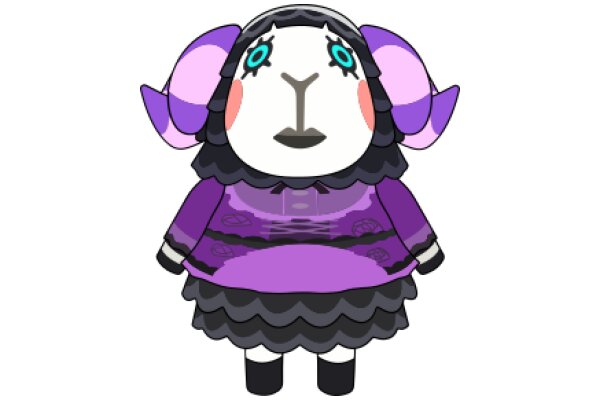 A Whimsical Character: A Purple Sheep with a Unique Style