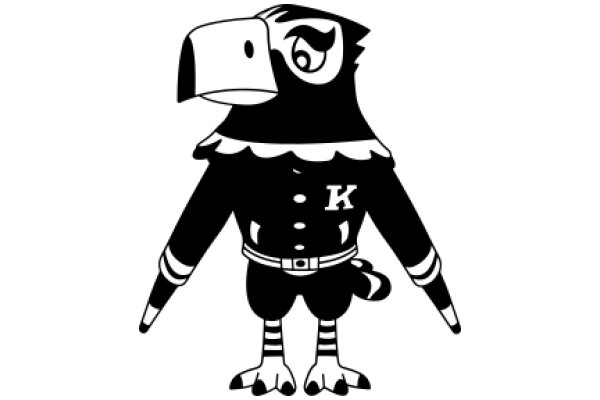 Stylish Illustration of a Fashionable Bird Character