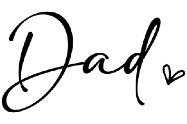 Handwritten 'Dad' with a Heart Symbol