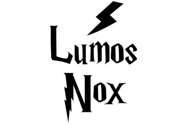 Stylized Logo with the Name 'Lumos Nox' and a Lightning Bolt