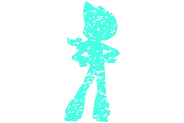 Vibrant Blue Silhouette of a Cartoon Character