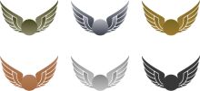 A Collection of Stylized Wings in Different Colors