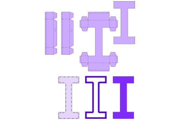 A Collection of Purple Letters and Shapes