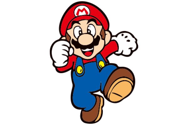 Mario's Joyful Adventure: A Colorful Cartoon Character