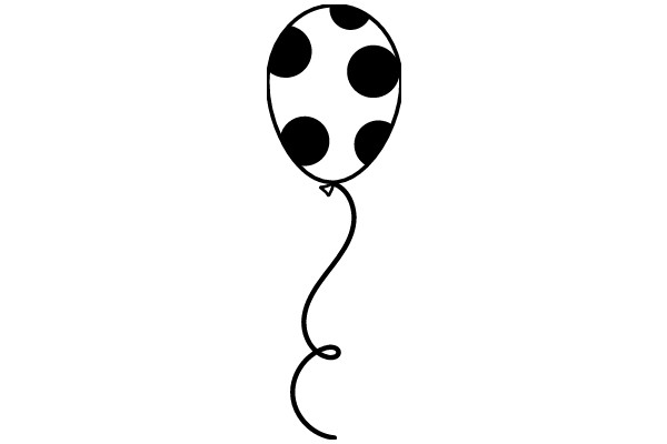 A Simple Line Drawing of a Balloon with a Curved Stem