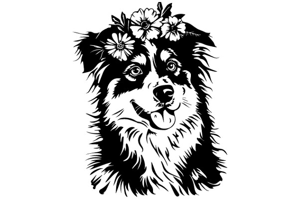 A Flowery Canine Portrait