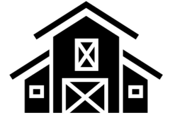 Simplistic Icon of a Barn with a Door and Windows