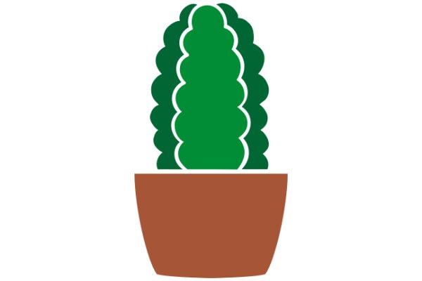 A Digital Illustration of a Cactus in a Pot