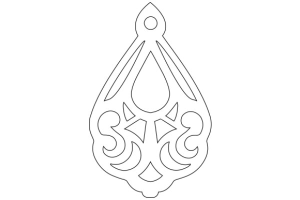 Stylized Symbol: A White Line Drawing of a Decorative Emblem