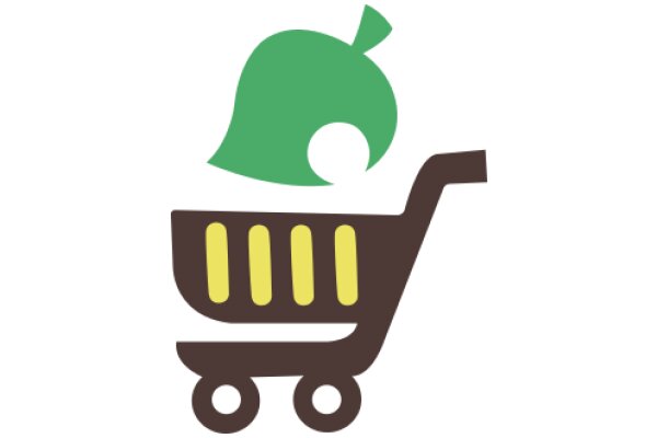 A Playful Cartoon of a Shopping Cart and a Green Hat