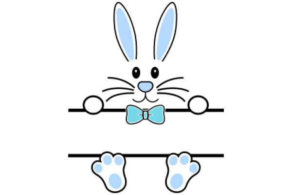 A Playful Easter Bunny with a Bow Tie and Paws