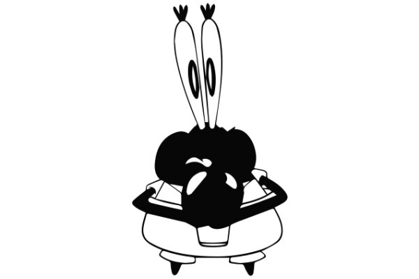 A Playful Illustration of a Character with Antennae and a Book