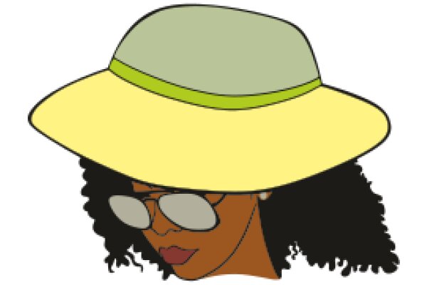 A Stylish Illustration of a Woman in a Yellow Hat and Sunglasses