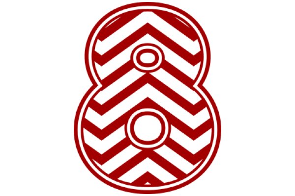 Stylized Red and White Logo with Circular Design