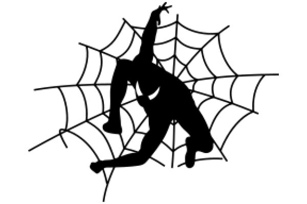 Silhouette of a Spider-Man Character Surrounded by a Spider Web