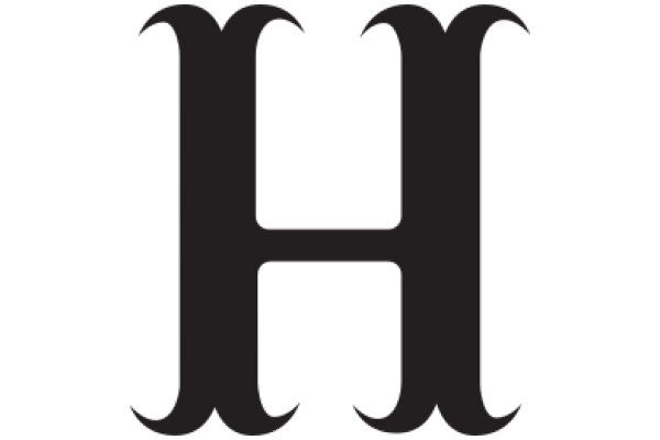 Stylized Letter 'H' with a Serif Design