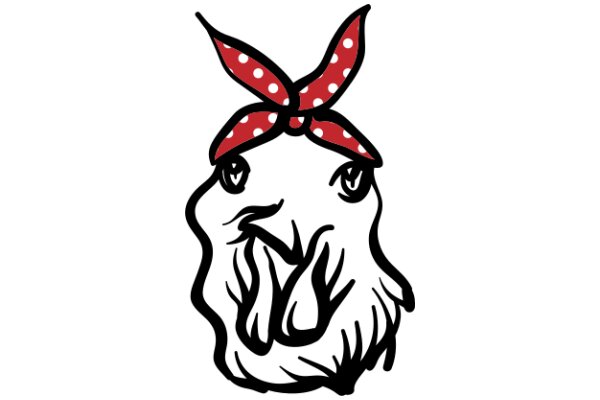 Whimsical Cartoon of a Bird with a Red Bow