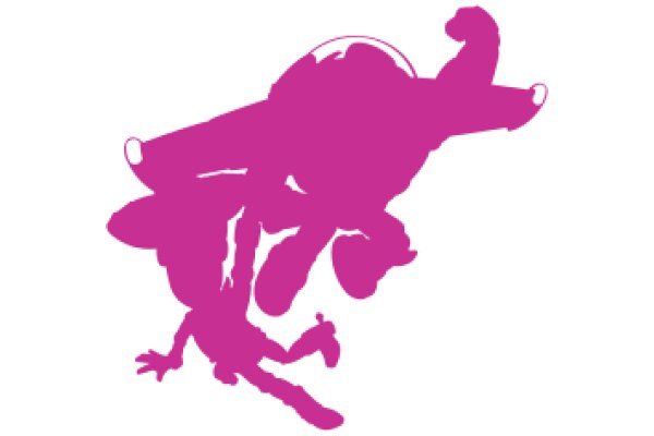 Vivid Pink Silhouette of a Humanoid Figure in Motion