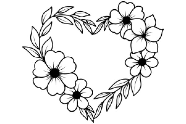 Floral Art: A Beautiful Heart-Shaped Wreath with Flowering Branches